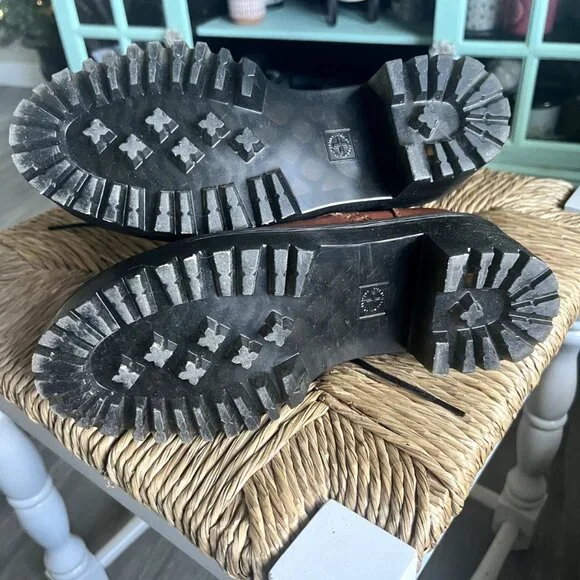 Dr. Martens Brown Leather Lace-Up Platform Boots - Picture 5 of 7